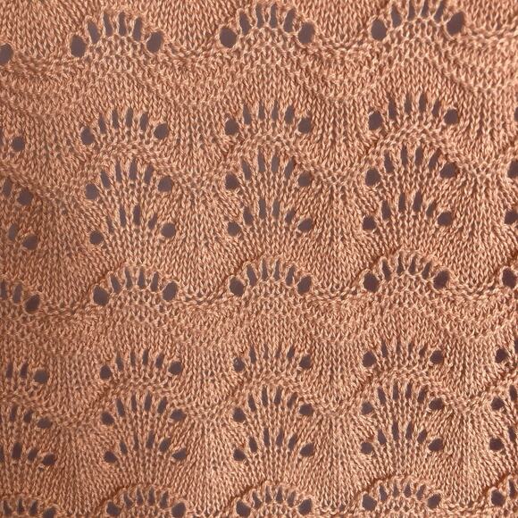 Fat Face Women's Peach Crochet 100% Cotton Tunic Sweater Top Size 14 Coastal - Picture 10 of 10